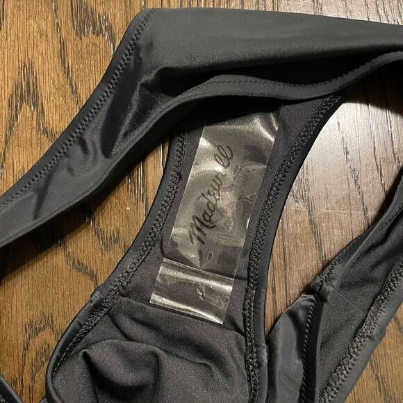 Madewell black Second Wave Curved-Waist Bikini Bottom L NWT - Picture 4 of 6